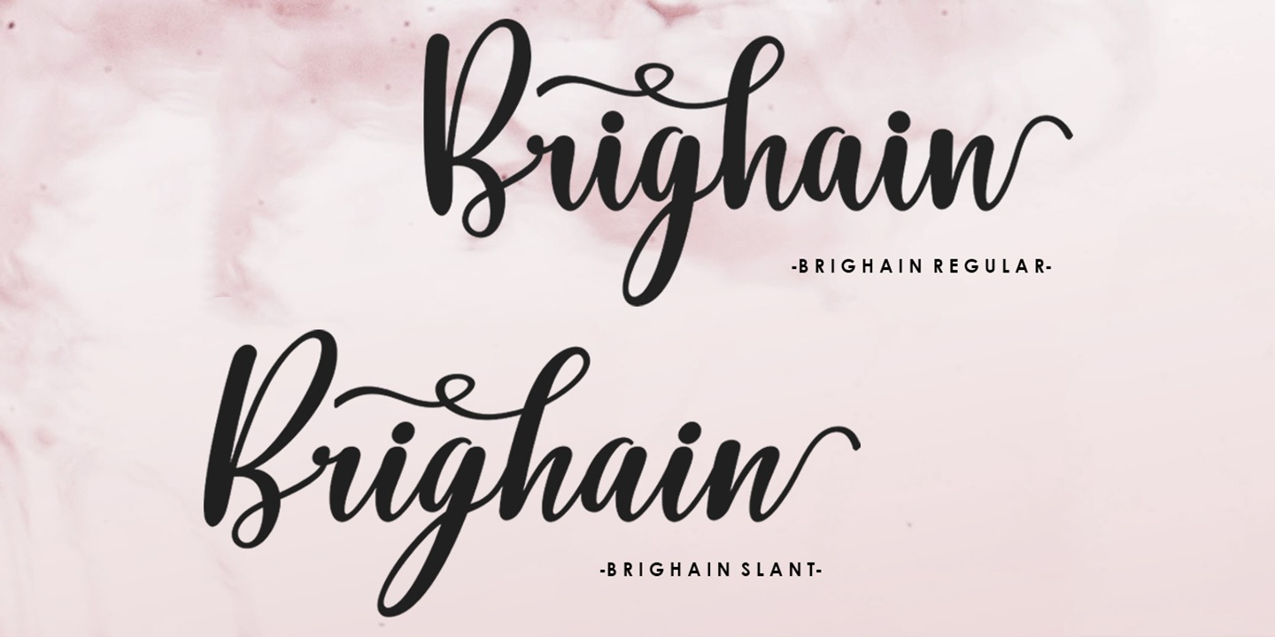 Пример шрифта Brighain Script Script Slant